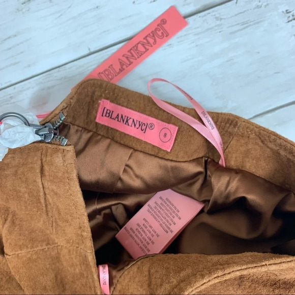 Blank NYC Suede Caramel Tan Brown Mini Skirt - Picture 5 of 7